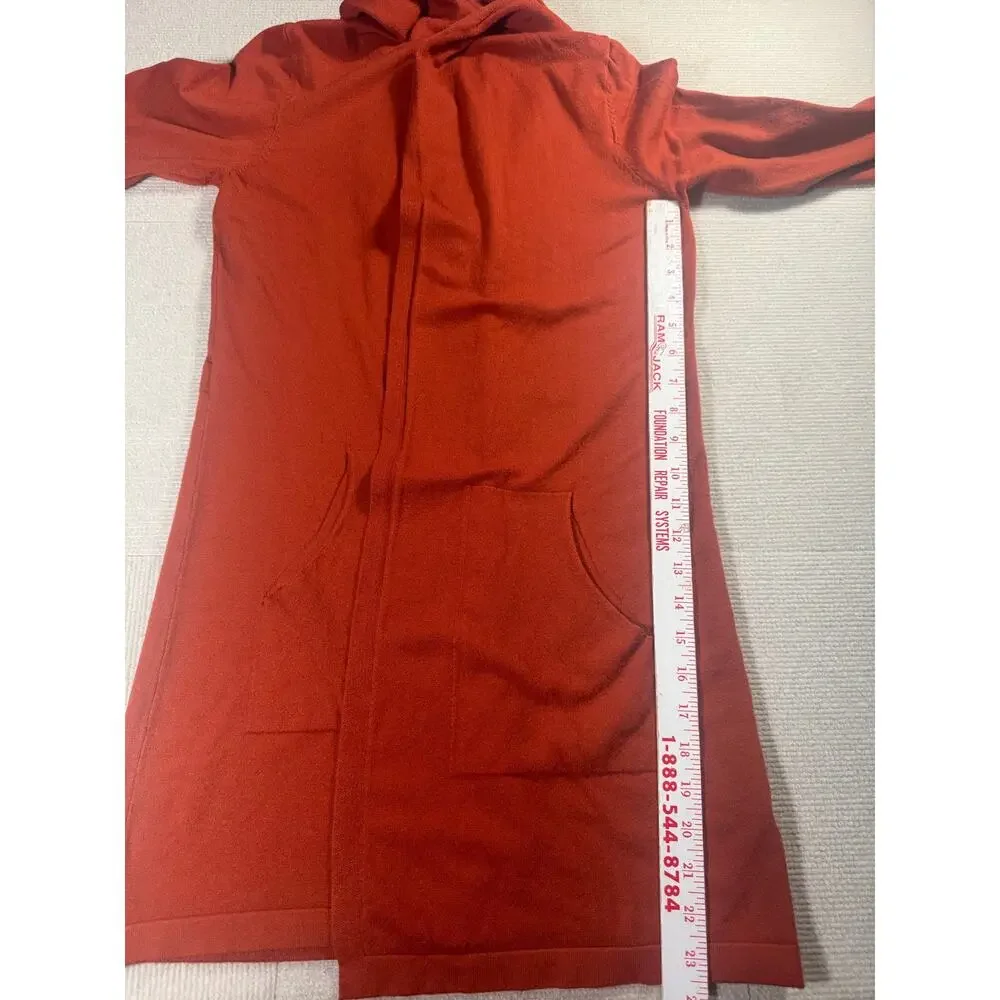 Cyrus Womens M Open Front Hooded Cardigan Cozy Casual Spooky Season Orange Knit
